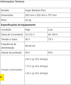 Máquina Transformadora de Solda ESAB Super Bantam 260 Plus - 250A - Grupo Penante