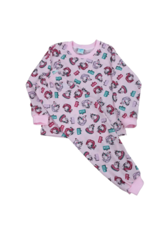 Pijama comprido infantil malha T-02 a T-06 (menina - estampas variadas) - loja online