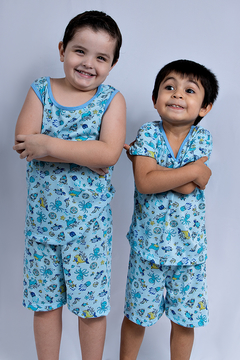 Pijama Curto Infantil T-02 ao T-06 (estampas variadas) - comprar online