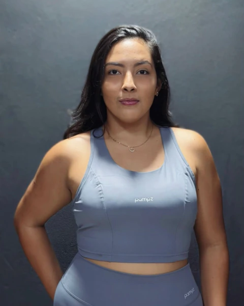 Cropped fitness cinza em poliamida