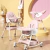 Art. 380 Silla de Comer Mecedora con 2 Alturas y Respaldo Reclinable Rainbow Celine -Rosa