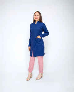 Jaleco Débora - azul marinho - Confecção de Jalecos e Scrubs / Coalla Jalecos
