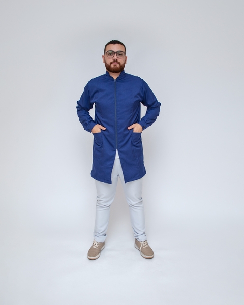 Jaleco masculino azul marinho com fecho e punho - comprar online