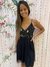 VESTIDO CORTO BORDADO A MANO CON LAZO EN LA ESPALDA