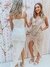 VESTIDO CON TAJO LENTEJUELAS - comprar online