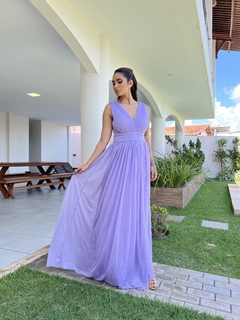 Vestido festa tule aurora plissado busto