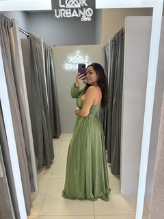 Vestido manga nula com aplicação no ombro - loja online