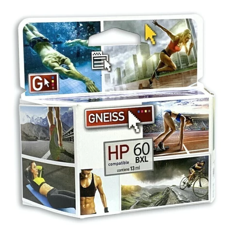 Cartucho Gneiss HP 60XL Alternativo Black
