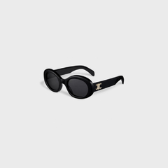 ÓCULOS DE SOL CELINE TRIOMPHE 01 EM ACETATO PRETO OVAL