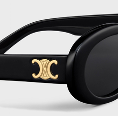ÓCULOS DE SOL CELINE TRIOMPHE 01 EM ACETATO PRETO OVAL - comprar online