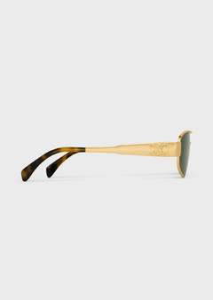 ÓCULOS DE SOL CELINE TRIOMPHE METAL 03 EM METAL DOURADO/VERDE - Óticas RK