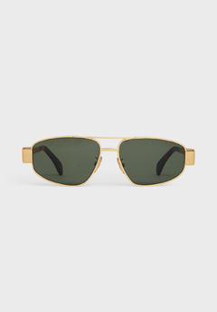 ÓCULOS DE SOL CELINE TRIOMPHE METAL 03 EM METAL DOURADO/VERDE - comprar online