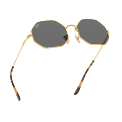 Ray-ban Octagonal Dourado Lente Preta - Óticas RK
