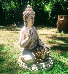 Buda Loto Candelabro Posavelas Estatua De Resina Apto Exterior Jardin Decoracion en internet