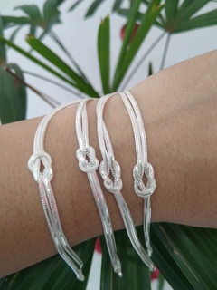 Pulseira Laminada Nó Prata 950