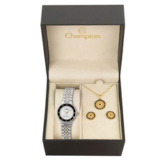 KIT RELÓGIO ANALÓGICO FEMININO SOCIAL CHAMPION CH27158W - comprar online