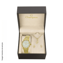 KIT RELÓGIO FEMININO CHAMPION ANALÓGICO CH25190W DOURADO - comprar online