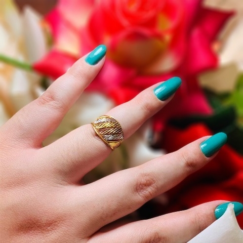 ANEL FOLHEADO 3 CORES