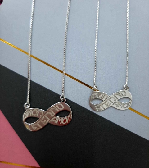 GARGANTILHA PRATA  AMOR ETERNO M