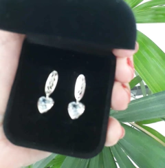 BRINCO PRATA CORAÇÃO ZIRCONIA