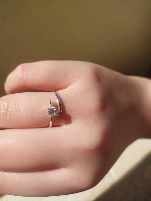 ANEL  FOLHEADO  A PRATA COM ZIRCONIA