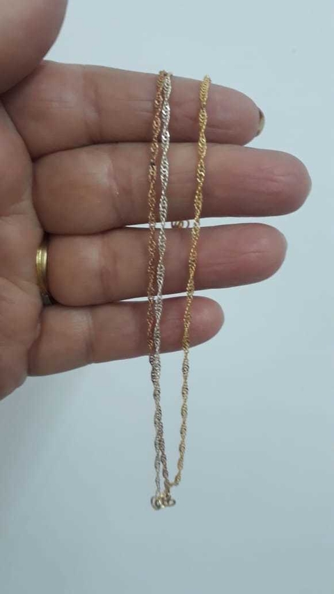 PULSEIRA FOLHEADA CORDÃO 3 CORES