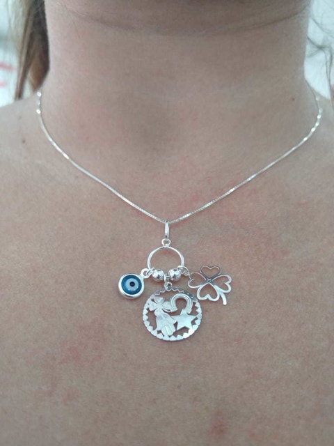 COLAR PRATA COM PINGENTE OLHO GREGO