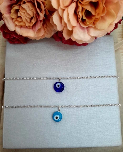 TORNOZELEIRA PRATA OLHO GREGO