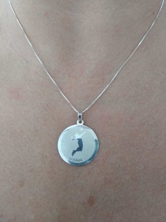 CORRENTE PRATA COM PLACA VOLEY