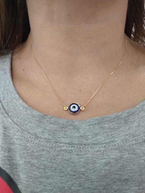 GARGANTILHA FOLHEADA OLHO GREGO