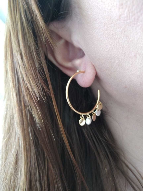 BRINCO ARGOLA FOLHEADO DUAS CORES