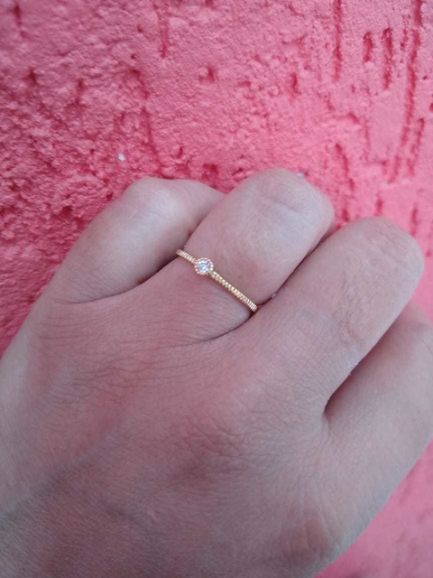 ANEL FOLHEADO SOLITARIO