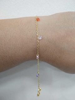 PULSEIRA FOLHEADA CRISTAL CHOKER COLORIDA