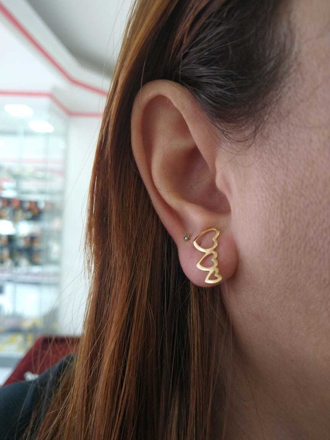 'BRINCO FOLHEADO CORAÇÃO