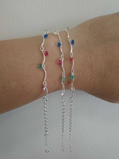 PULSEIRA FOLHEADA ZIRCONIA COLORIDA