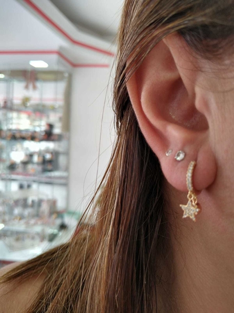 ARGOLA COM ESTRELA TODA CRAVEJADA FEICHO CLICK