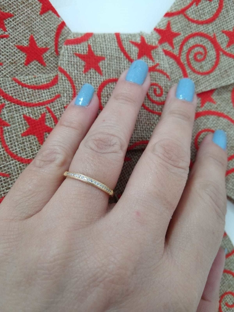 MEIA ALIANÇA ZIRCÔNIA FOLHEADA