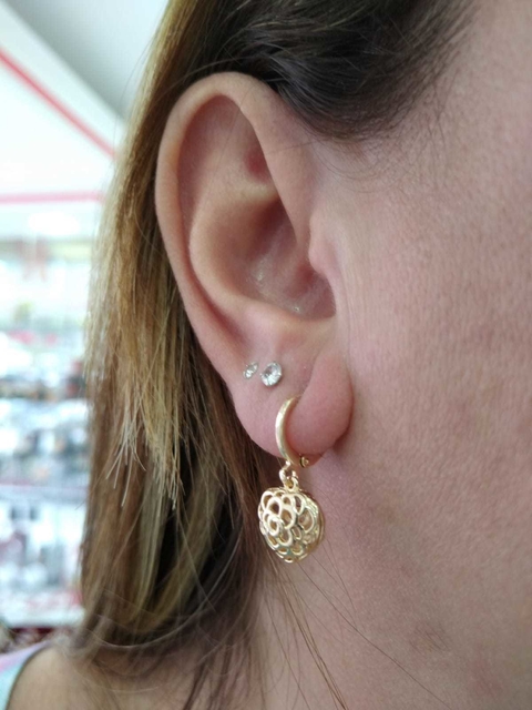 ARGOLA CORAÇÃO FURADINHO