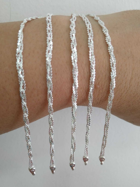PULSEIRA PRATA TRANÇADA