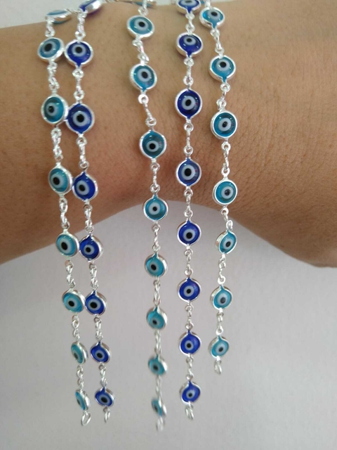 PULSEIRA PRATA OLHO GREGO INTEIRA