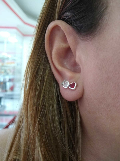 BRINCO PRATA CORAÇÃO ZIRCONIA