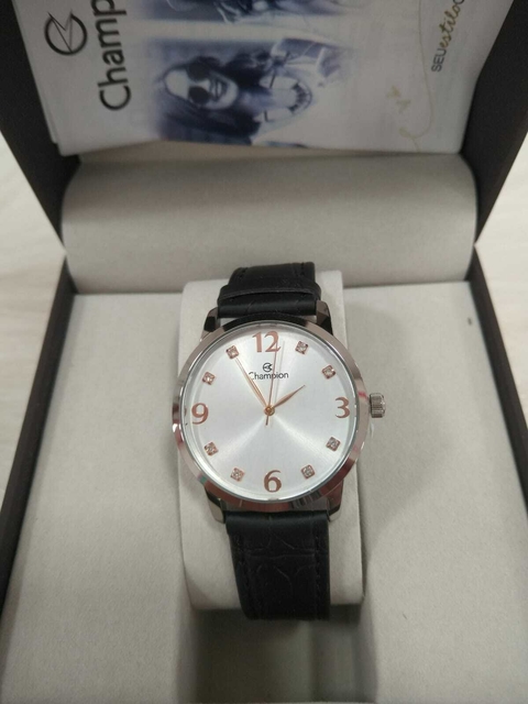 RELOGIO CHAMPION COURO Cn 24244m