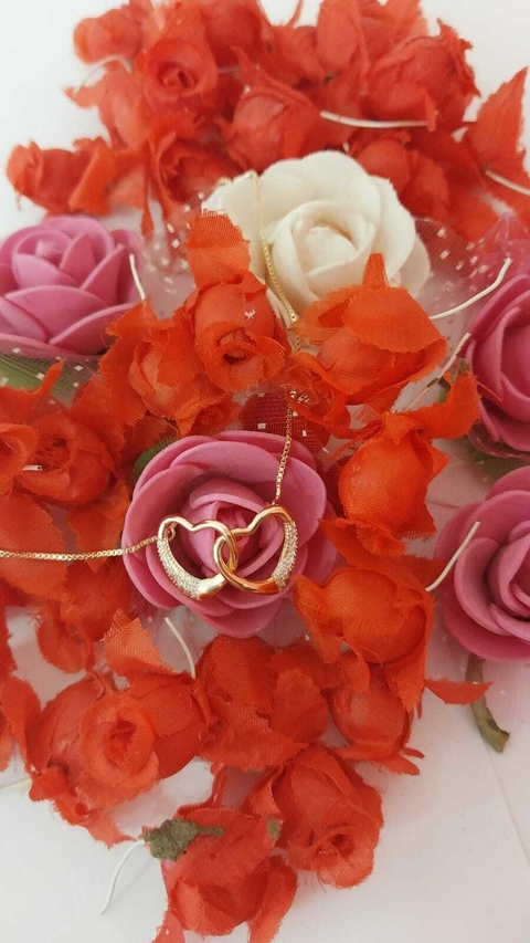 CORRENTE FOLHEADA CORAÇÃO ENTRELAÇADO