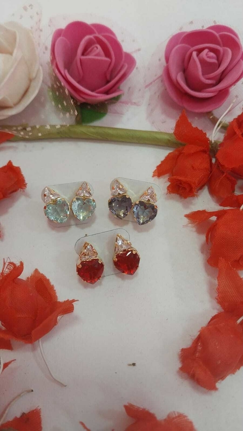 BRINCO FOLHEADO CRISTAL COLOR