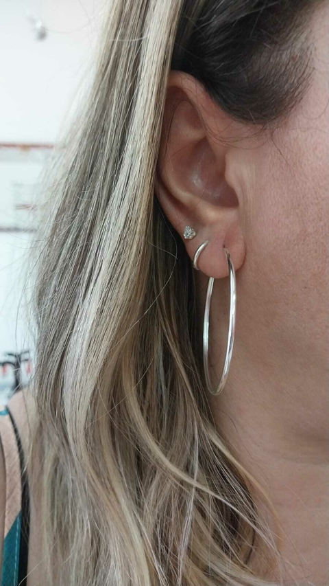 ARGOLA FOLHEADA A PRATA FINA