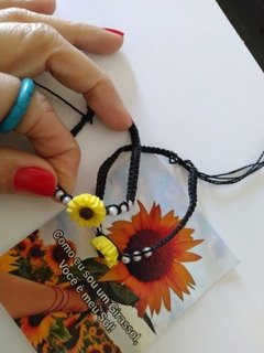 pulseira amizade flor de girassol