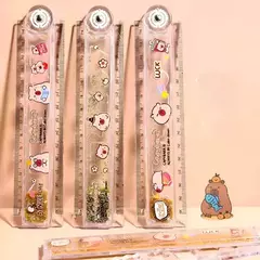 Regla Plegable con Arena Glitter Movediza Capybara - 30cm