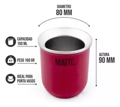 MATTE STEEL + BOMBILLA - MATE TÉRMICO ACERO INOXIDABLE en internet
