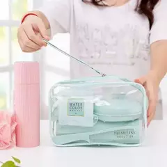 Neceser Kit Viaje Jabonera Porta Cepillo De Dientes Esponja