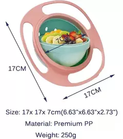Plato Antivuelco Bowl Giratorio Bebe